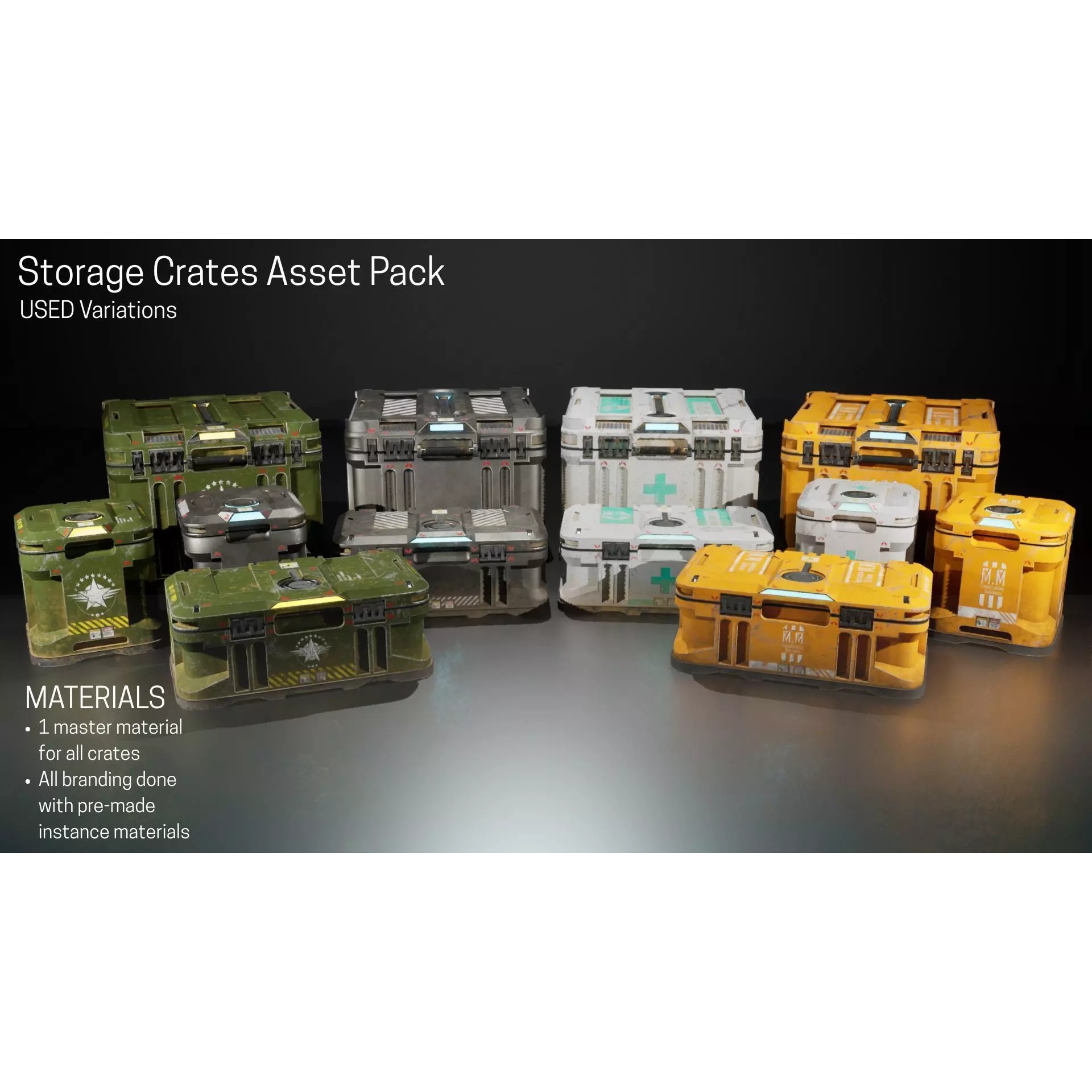Storage Crate Asset Pack - Low-Poly Game-Ready 3D Model - View 6