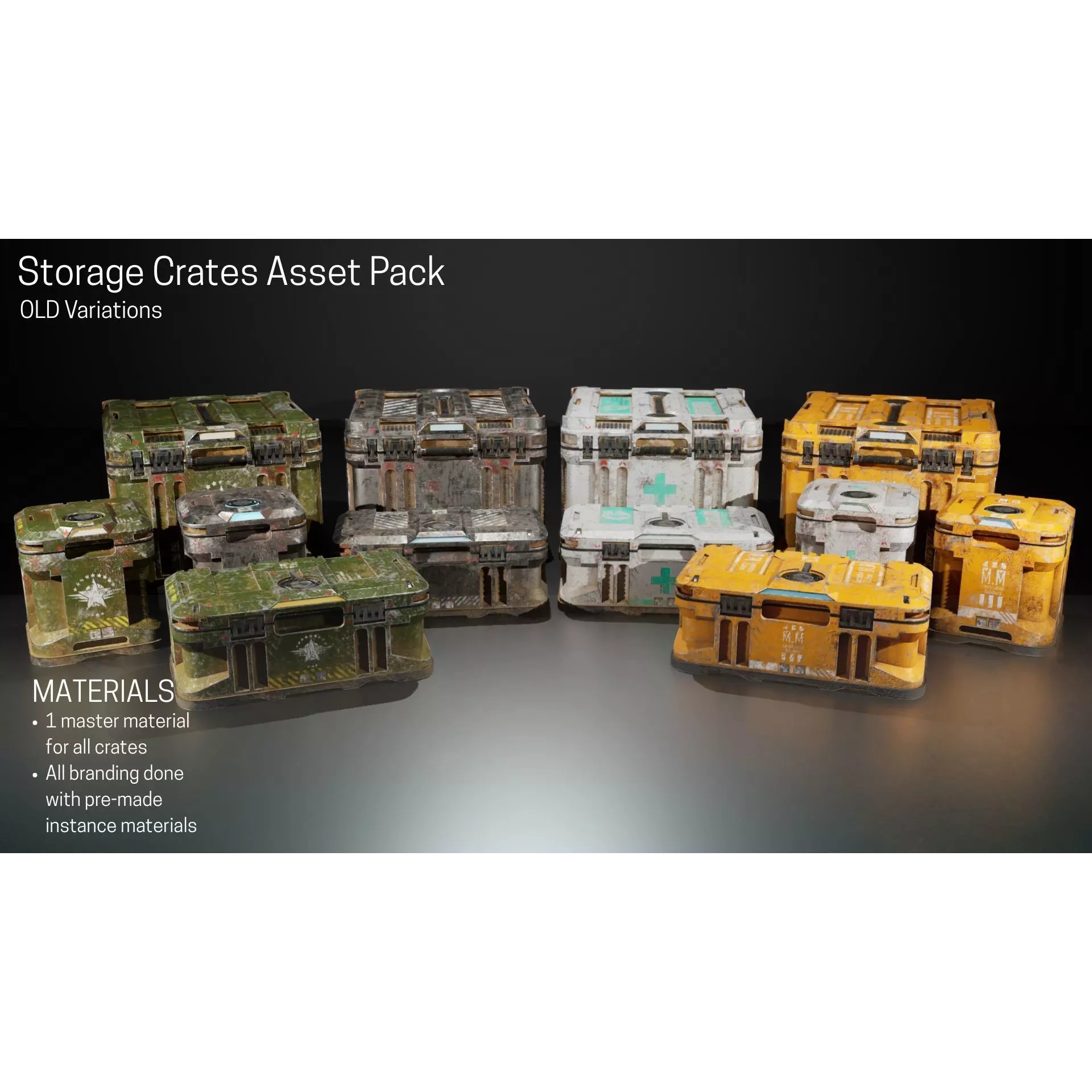 Storage Crate Asset Pack - Low-Poly Game-Ready 3D Model - View 7