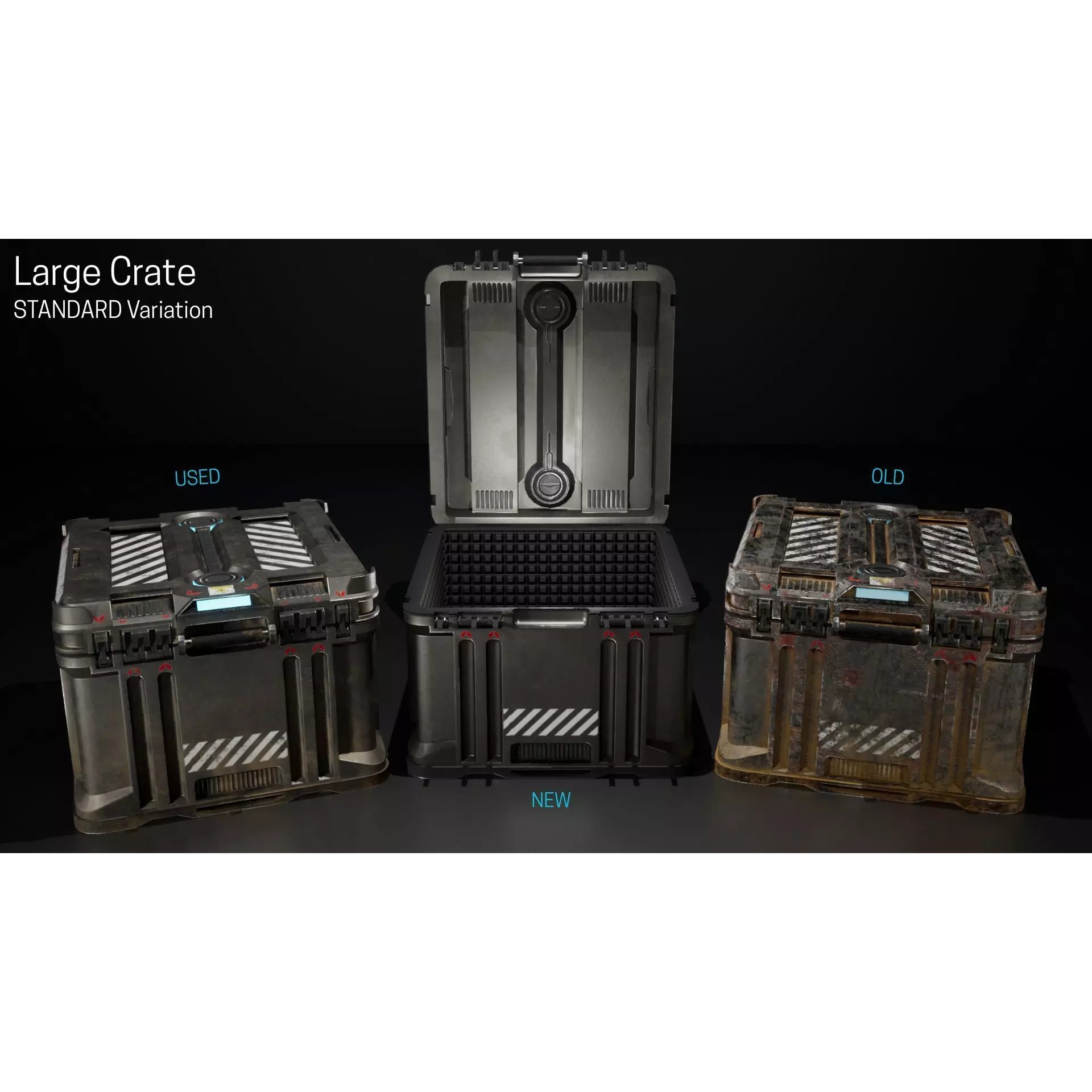 Storage Crate Asset Pack - Low-Poly Game-Ready 3D Model - View 8