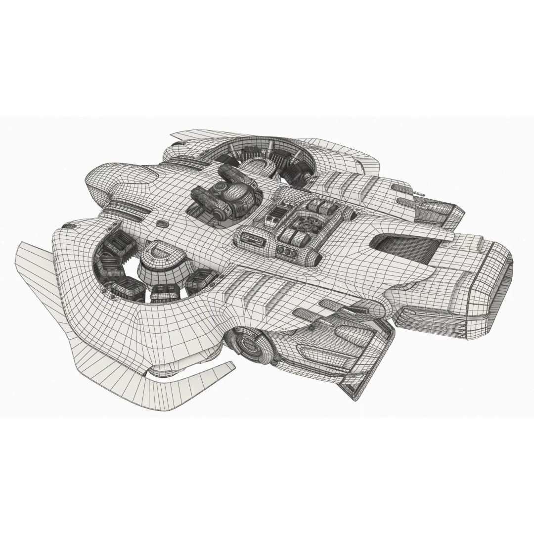 Sci-Fi Armored Assault Dropship 3D Model – Rigged Futuristic Transport for Maya - View 10