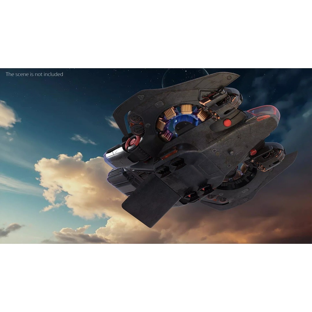 Sci-Fi Armored Assault Dropship 3D Model – Rigged Futuristic Transport for Maya - View 2