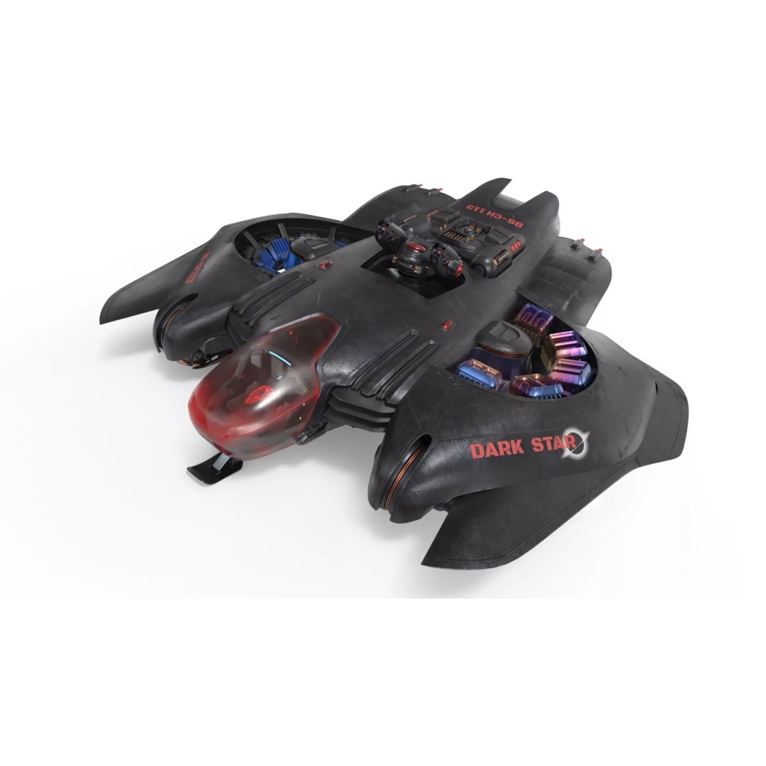 Sci-Fi Armored Assault Dropship 3D Model – Rigged Futuristic Transport for Maya - View 4