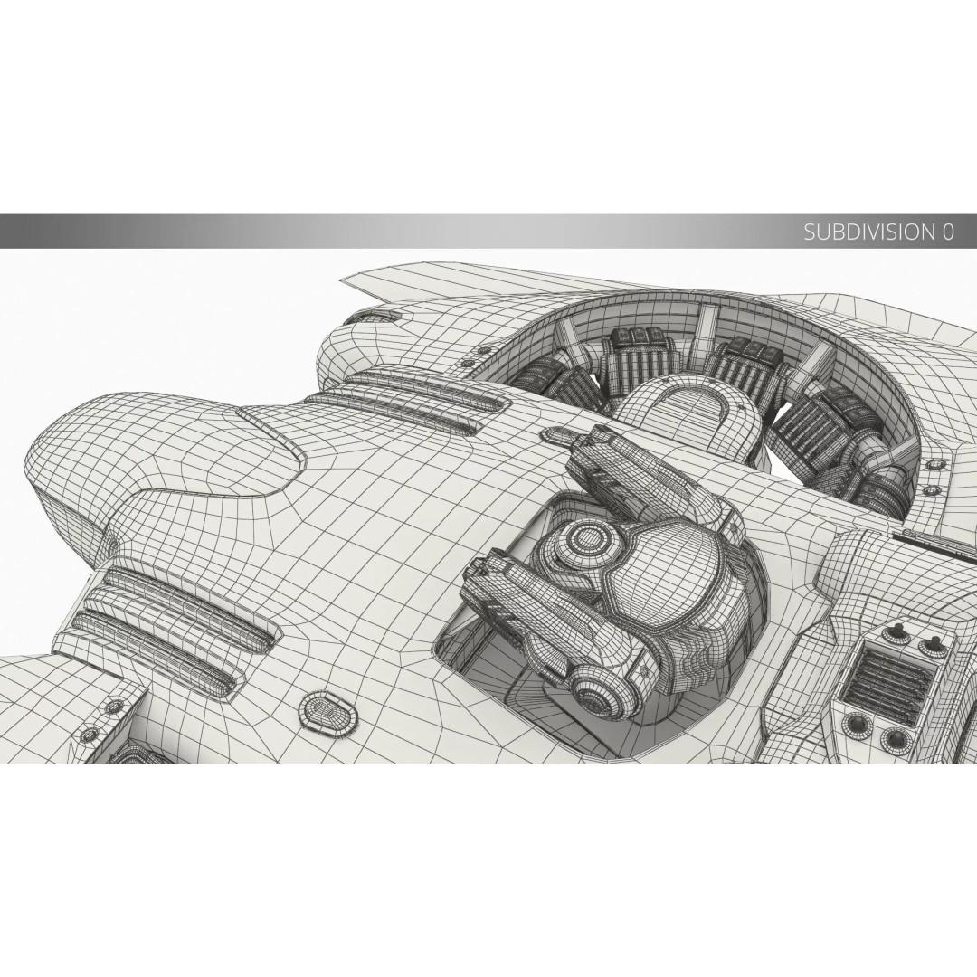 Sci-Fi Armored Assault Dropship 3D Model – Rigged Futuristic Transport for Maya - View 8