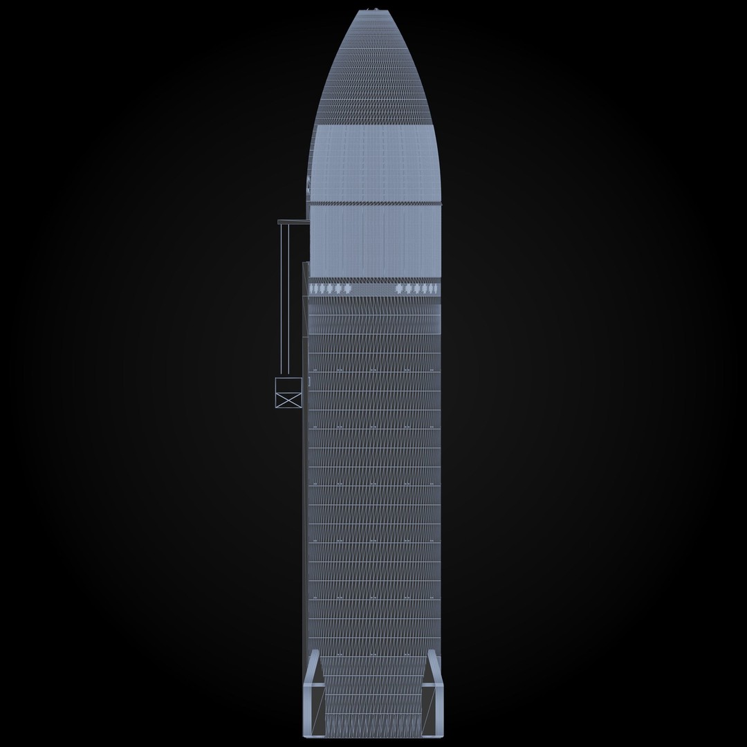 SpaceX Lunar Starship 3D Model – NASA Artemis Spacecraft, Blender - View 11