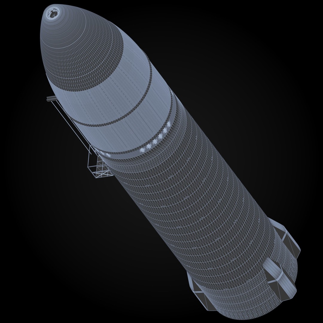 SpaceX Lunar Starship 3D Model – NASA Artemis Spacecraft, Blender - View 12