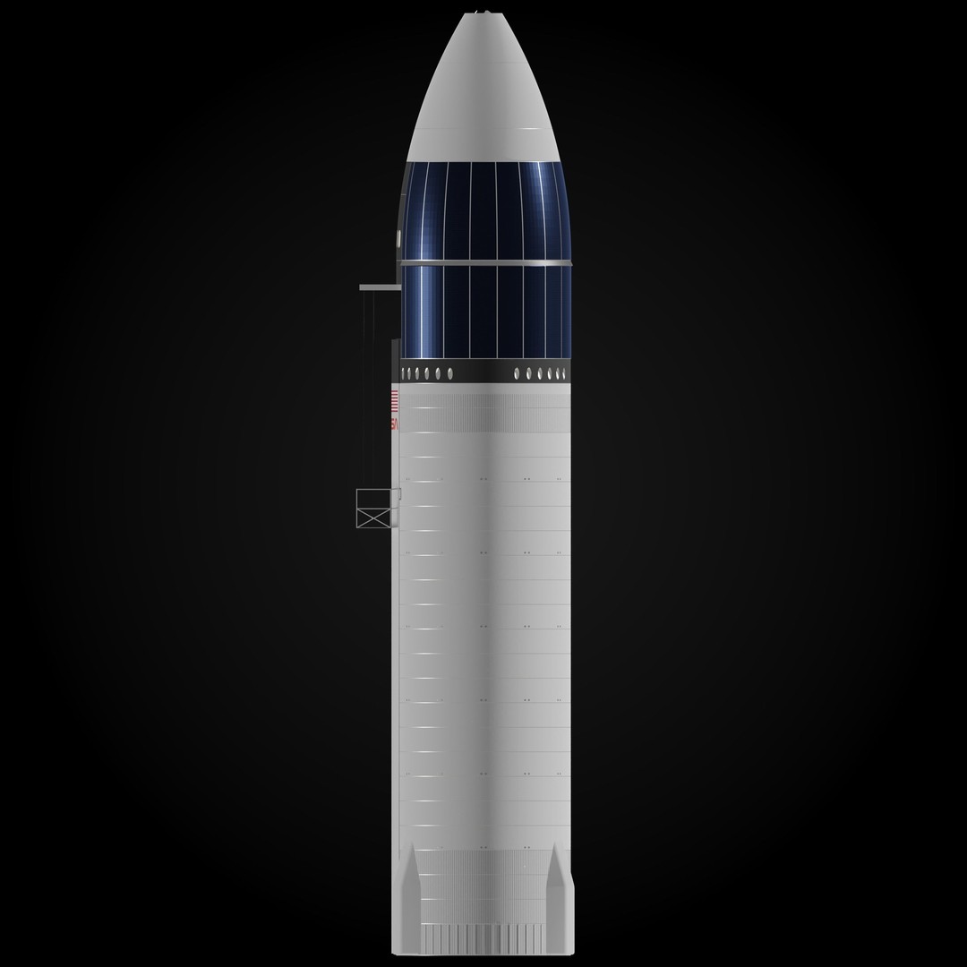 SpaceX Lunar Starship 3D Model – NASA Artemis Spacecraft, Blender - View 5