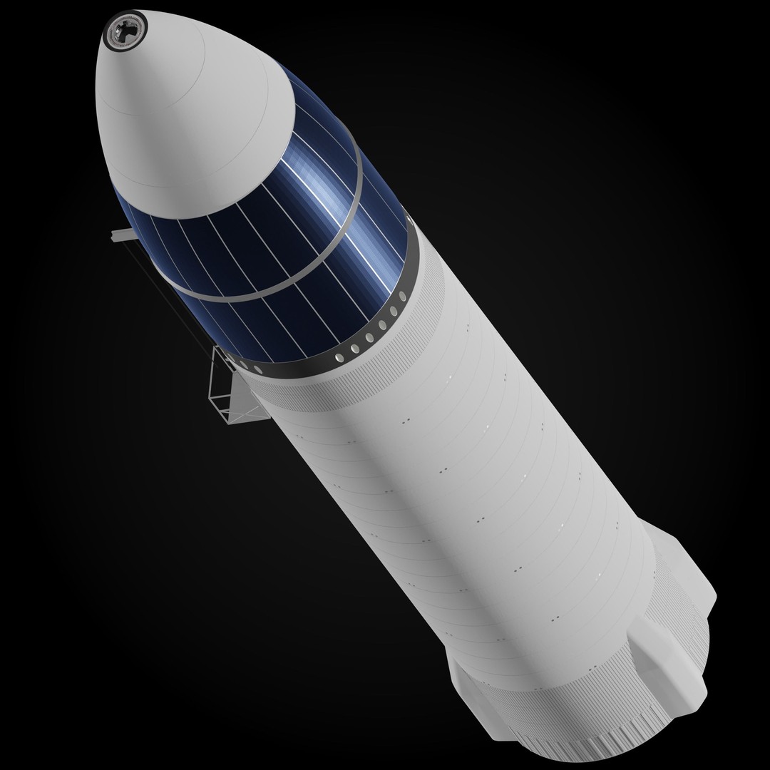 SpaceX Lunar Starship 3D Model – NASA Artemis Spacecraft, Blender - View 6