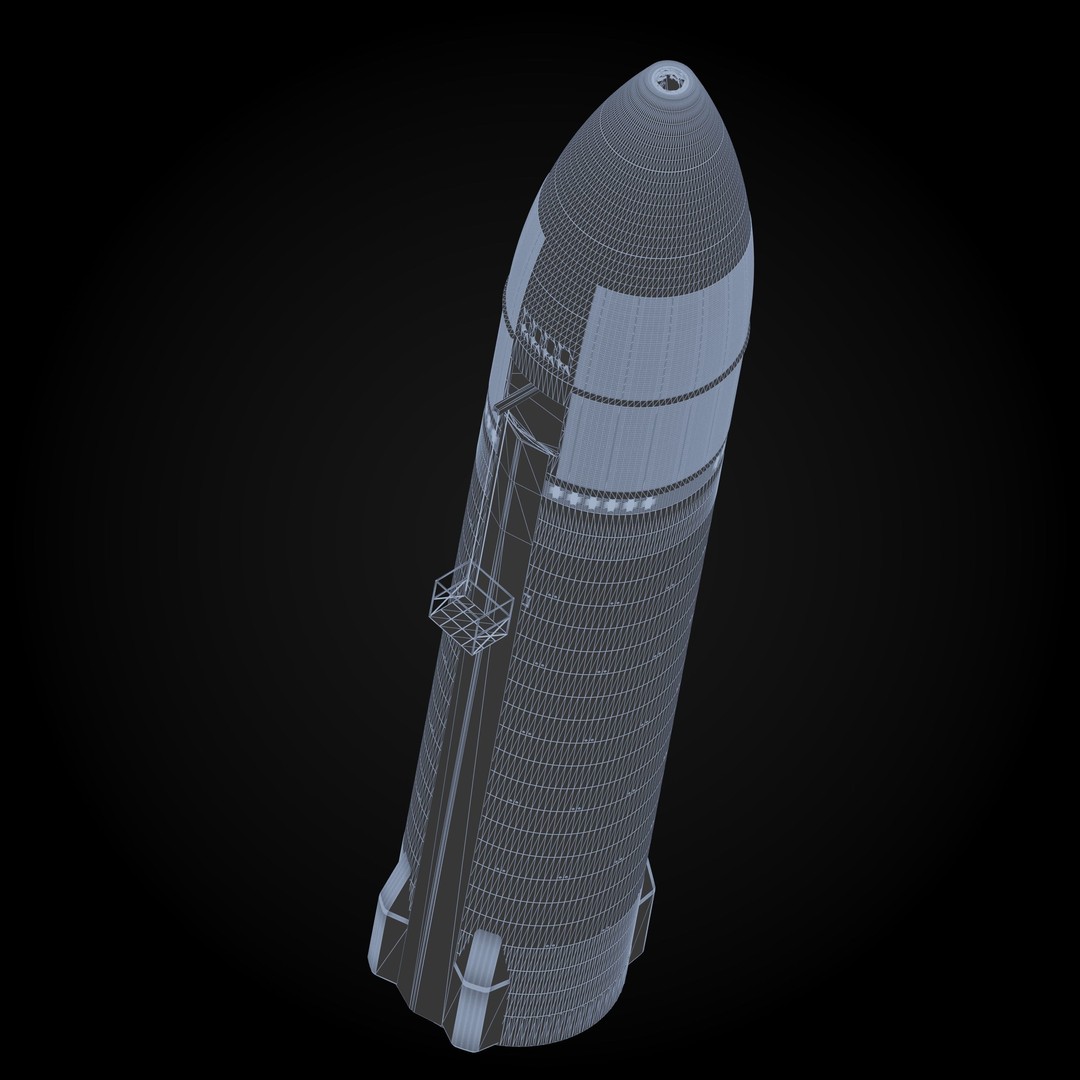 SpaceX Lunar Starship 3D Model – NASA Artemis Spacecraft, Blender - View 8