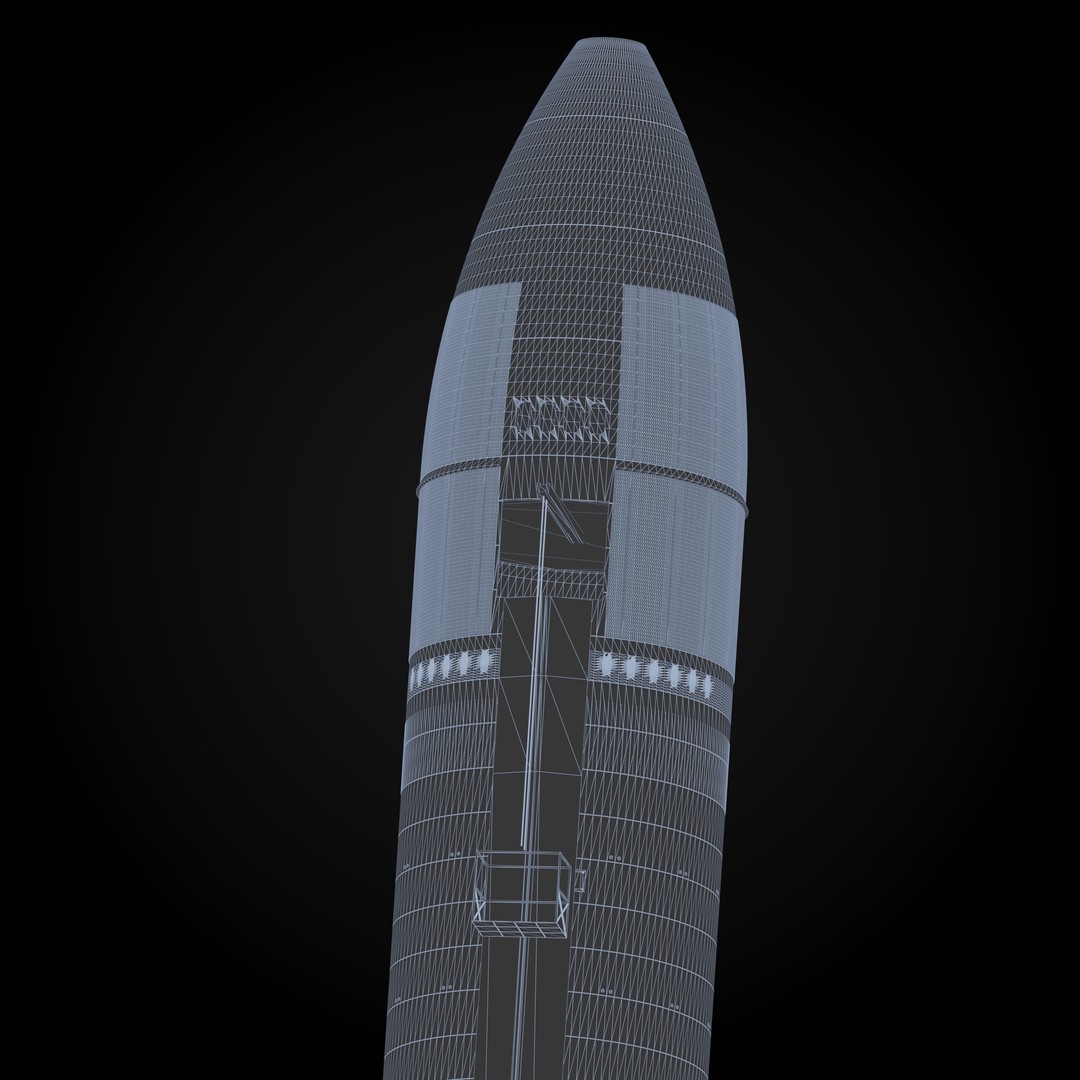 SpaceX Lunar Starship 3D Model – NASA Artemis Spacecraft, Blender - View 9