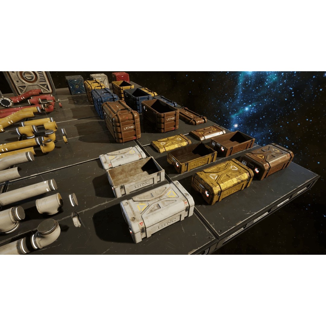 Sci-Fi Interior Prop Pack 1 3D Model – Low Poly Game Asset, FBX - View 4