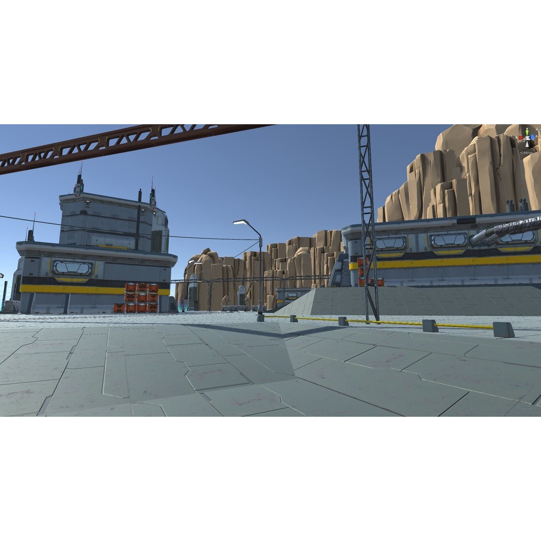 Modular Sci-Fi Hangars 3D Model – Low Poly Game Asset, FBX, PBR - View 100