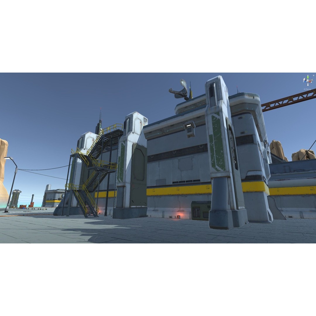 Modular Sci-Fi Hangars 3D Model – Low Poly Game Asset, FBX, PBR - View 101