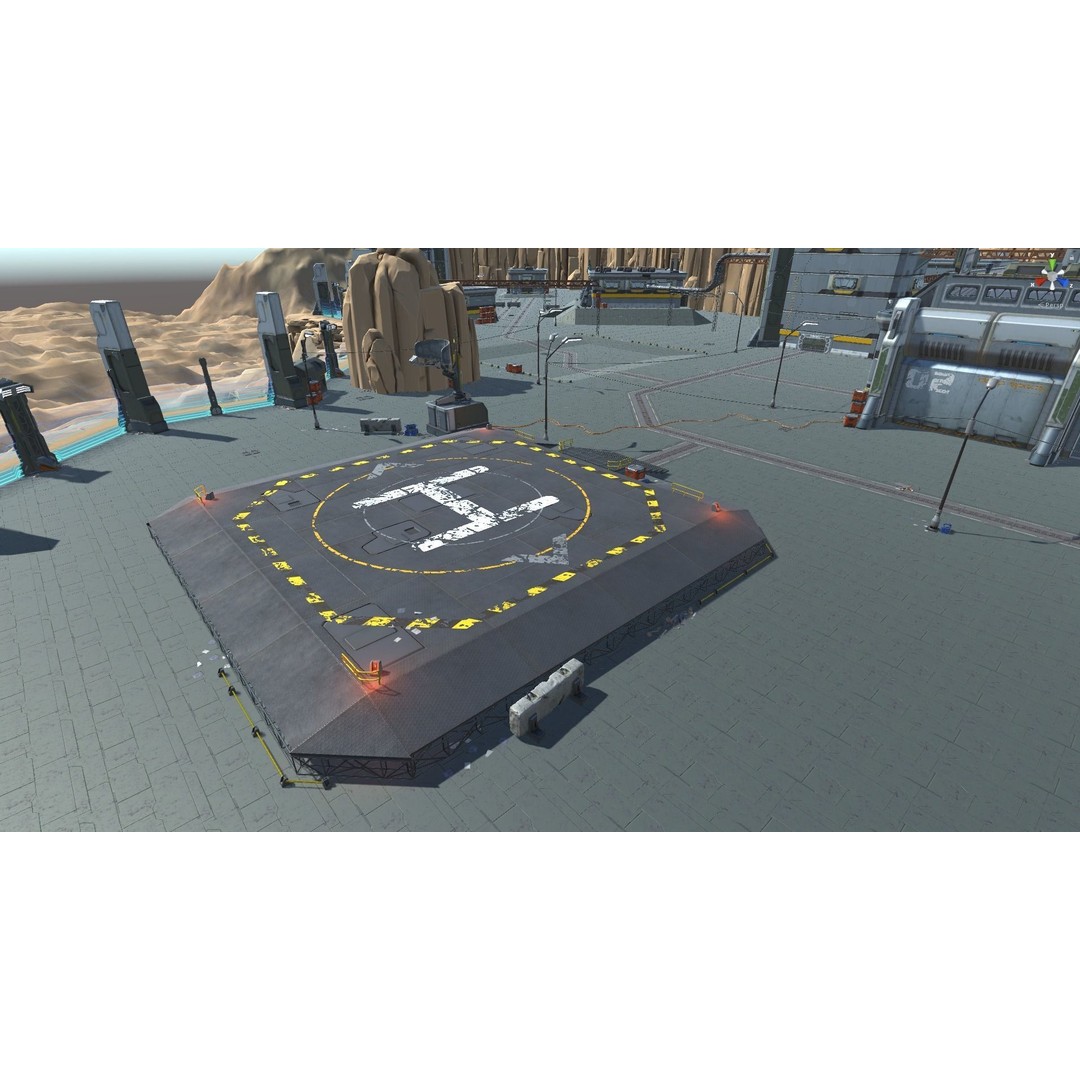Modular Sci-Fi Hangars 3D Model – Low Poly Game Asset, FBX, PBR - View 102
