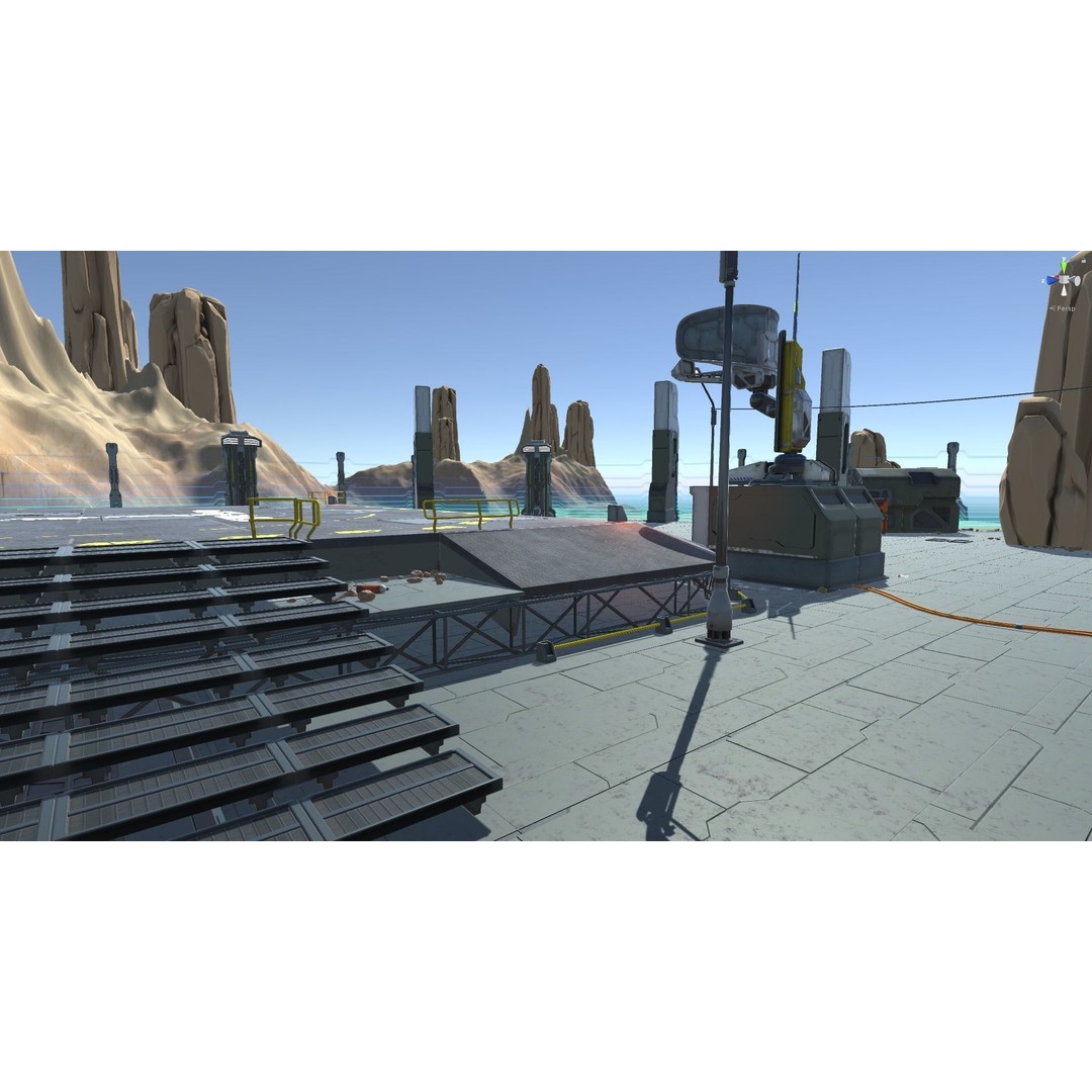 Modular Sci-Fi Hangars 3D Model – Low Poly Game Asset, FBX, PBR - View 104