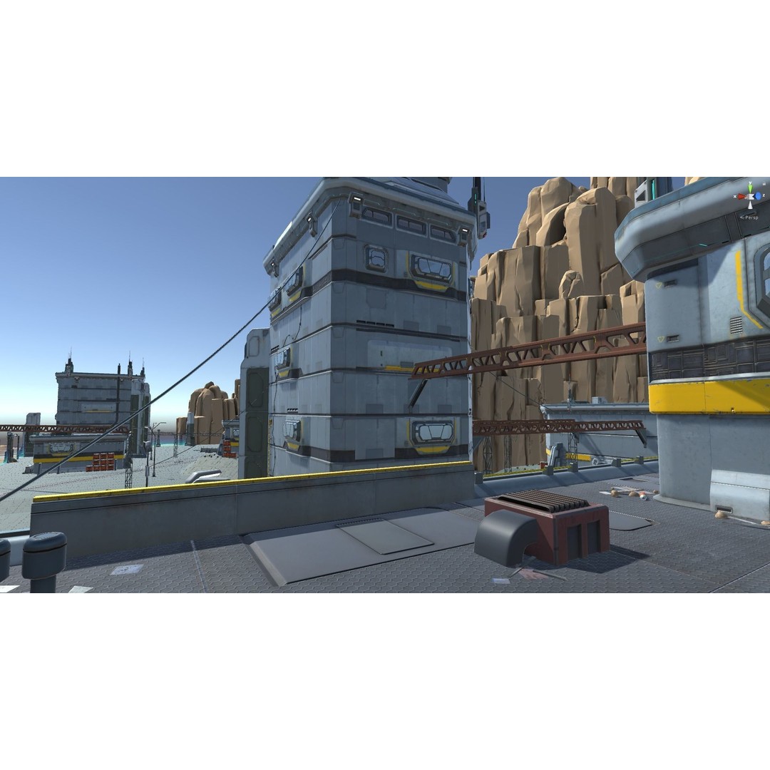 Modular Sci-Fi Hangars 3D Model – Low Poly Game Asset, FBX, PBR - View 105