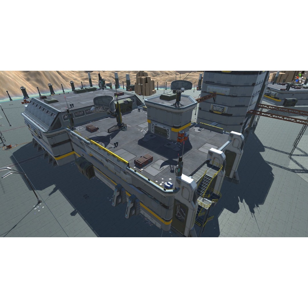 Modular Sci-Fi Hangars 3D Model – Low Poly Game Asset, FBX, PBR - View 107