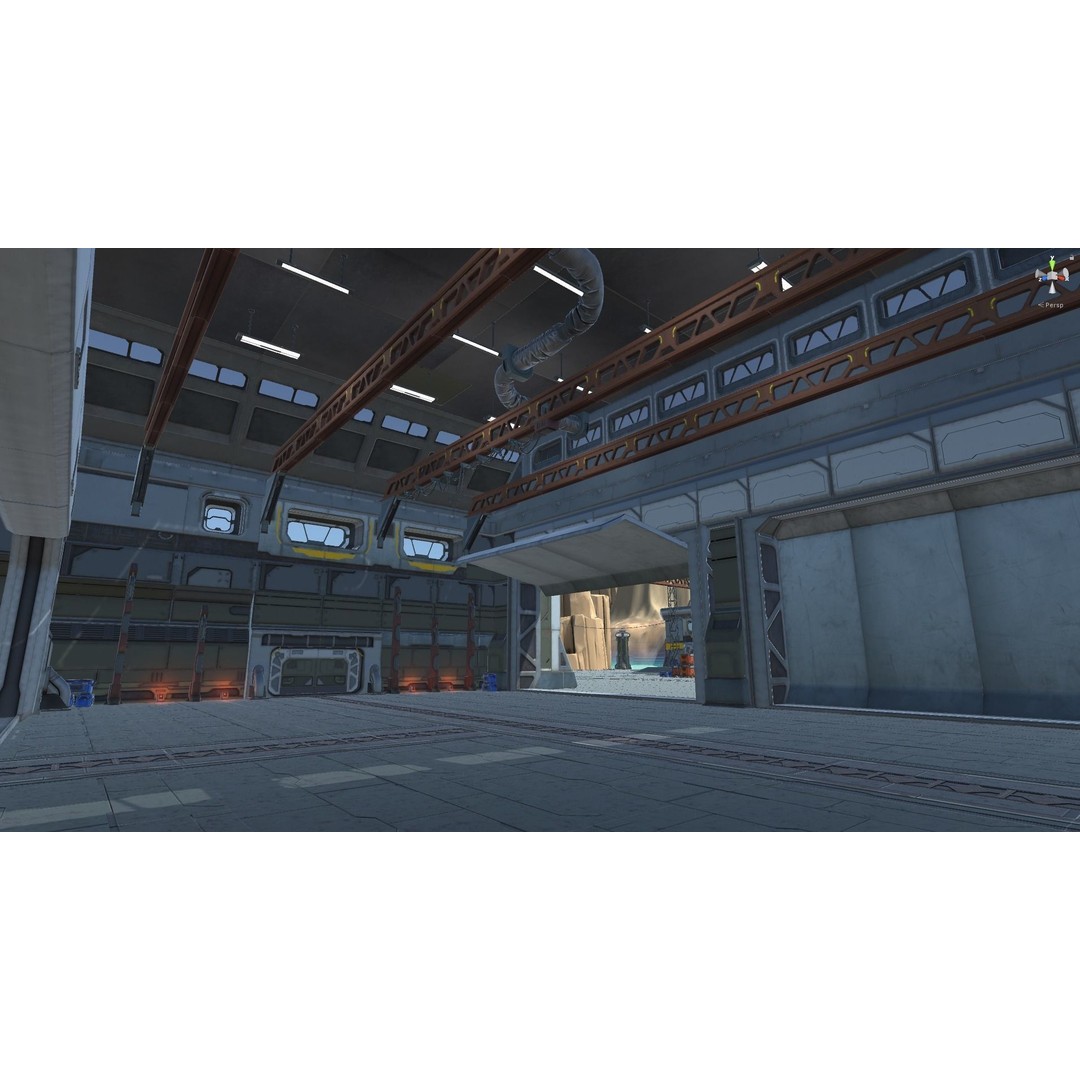 Modular Sci-Fi Hangars 3D Model – Low Poly Game Asset, FBX, PBR - View 108