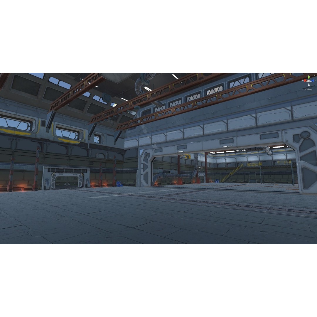 Modular Sci-Fi Hangars 3D Model – Low Poly Game Asset, FBX, PBR - View 110