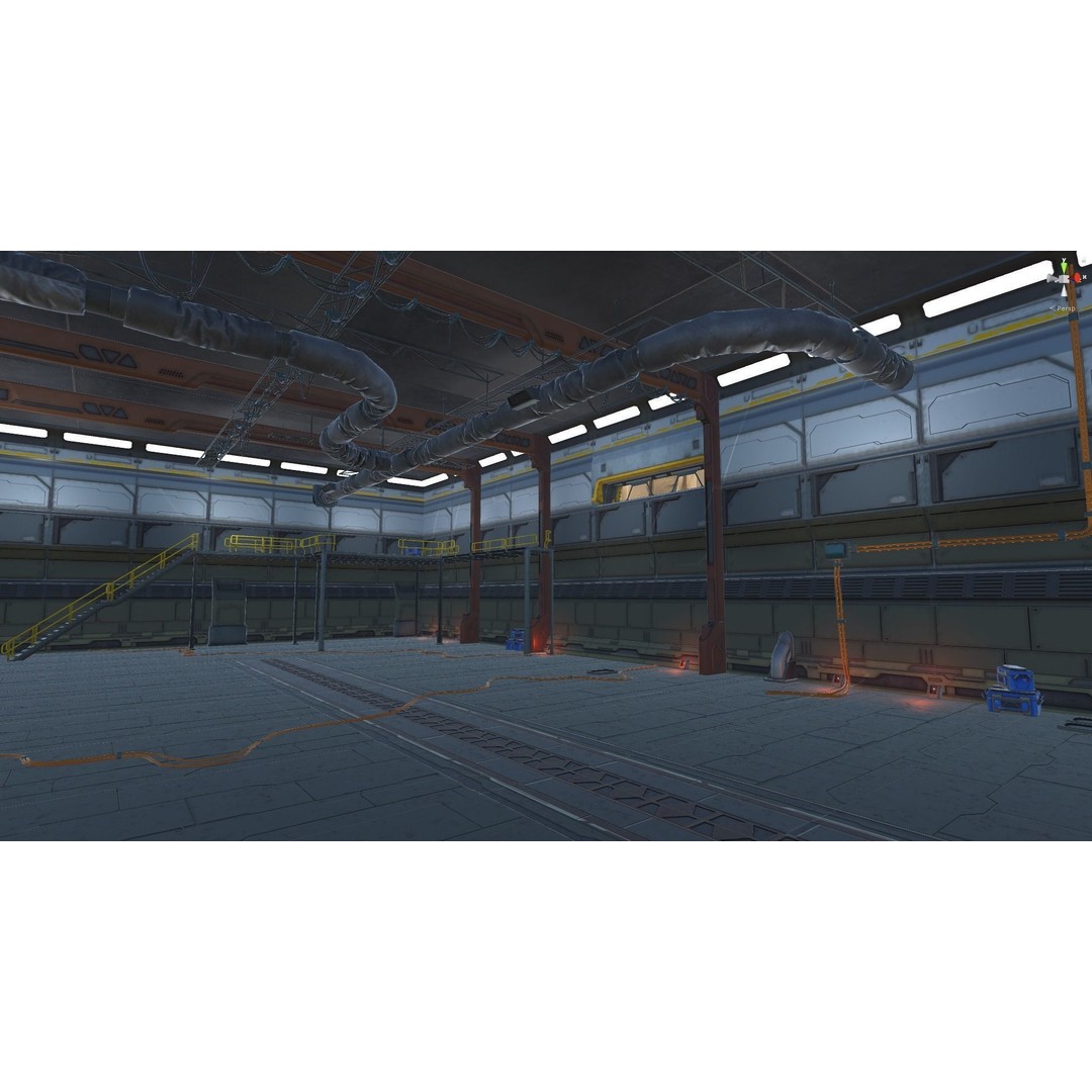 Modular Sci-Fi Hangars 3D Model – Low Poly Game Asset, FBX, PBR - View 111