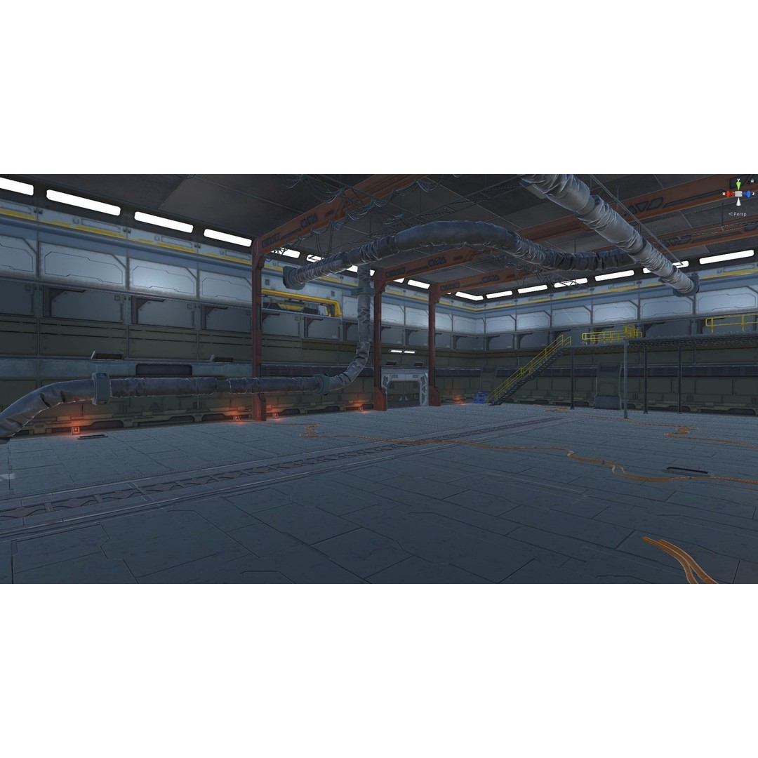 Modular Sci-Fi Hangars 3D Model – Low Poly Game Asset, FBX, PBR - View 112
