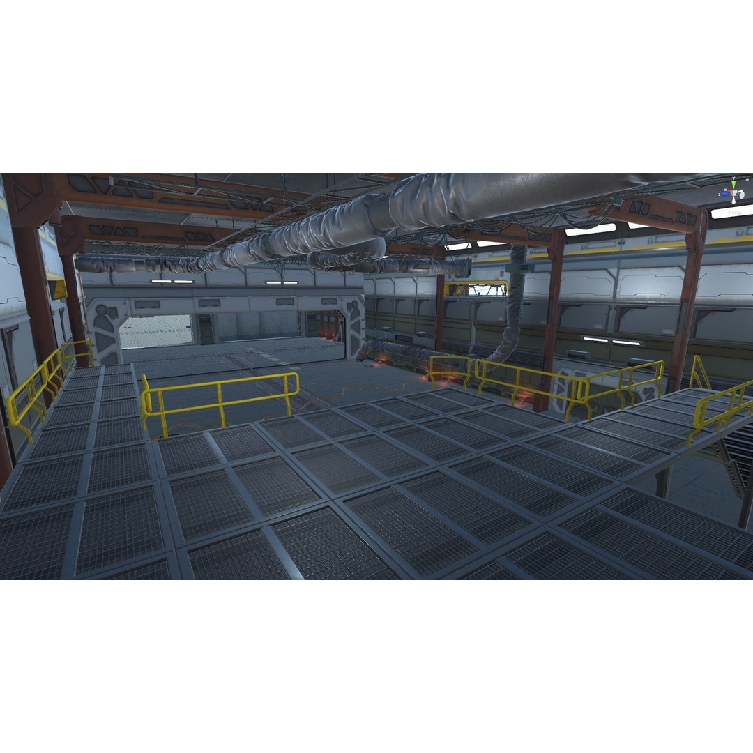 Modular Sci-Fi Hangars 3D Model – Low Poly Game Asset, FBX, PBR - View 114