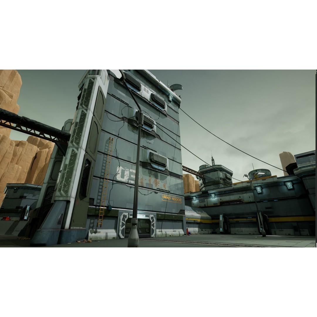 Modular Sci-Fi Hangars 3D Model – Low Poly Game Asset, FBX, PBR - View 3