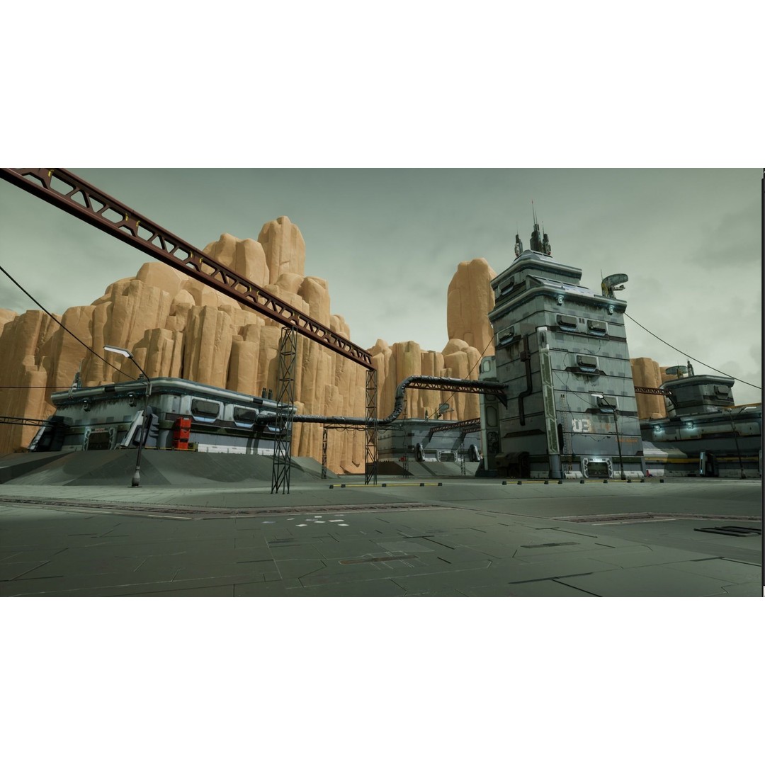 Modular Sci-Fi Hangars 3D Model – Low Poly Game Asset, FBX, PBR - View 30