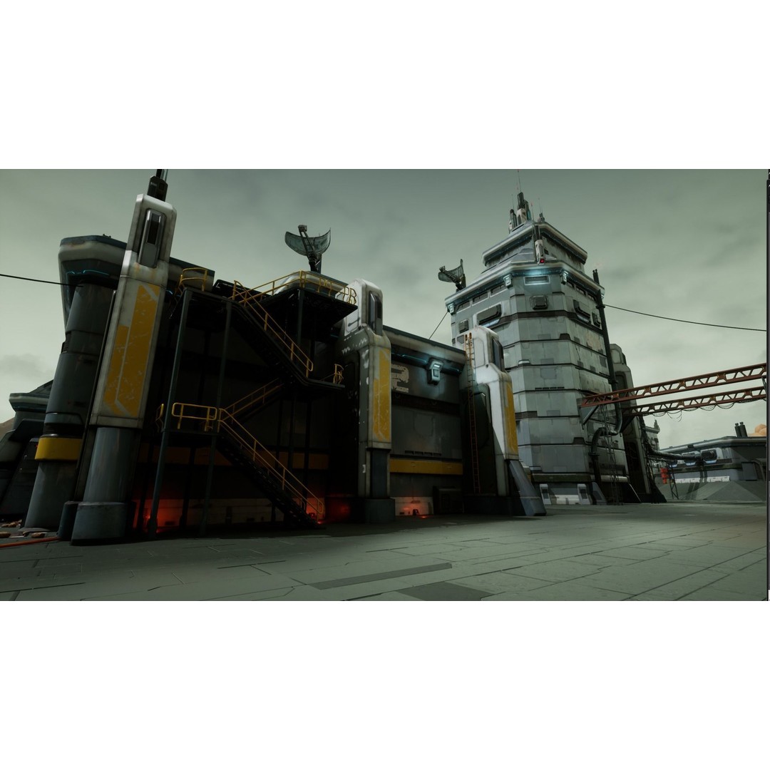 Modular Sci-Fi Hangars 3D Model – Low Poly Game Asset, FBX, PBR - View 44