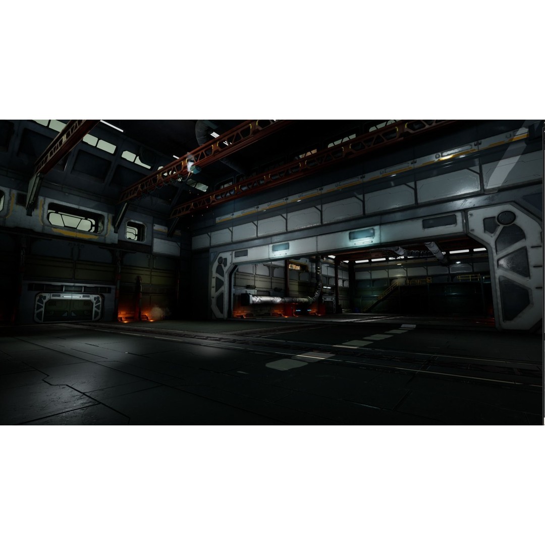 Modular Sci-Fi Hangars 3D Model – Low Poly Game Asset, FBX, PBR - View 68