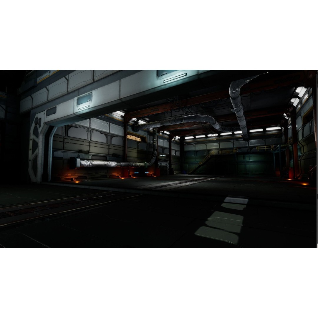 Modular Sci-Fi Hangars 3D Model – Low Poly Game Asset, FBX, PBR - View 69