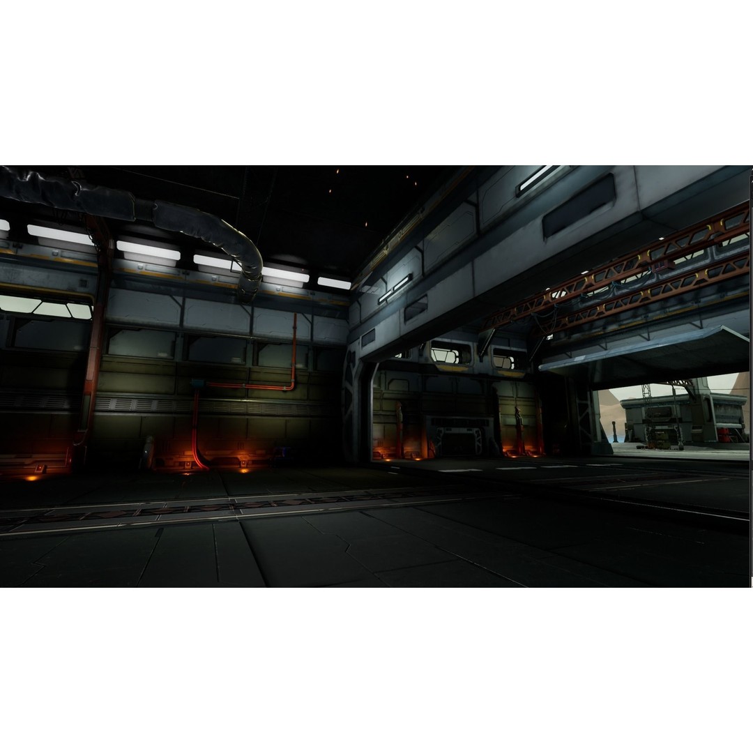 Modular Sci-Fi Hangars 3D Model – Low Poly Game Asset, FBX, PBR - View 76