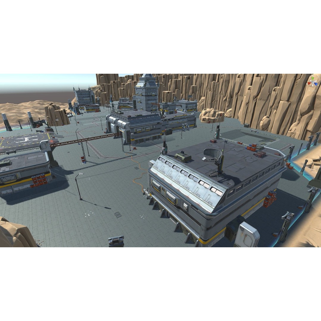 Modular Sci-Fi Hangars 3D Model – Low Poly Game Asset, FBX, PBR - View 82