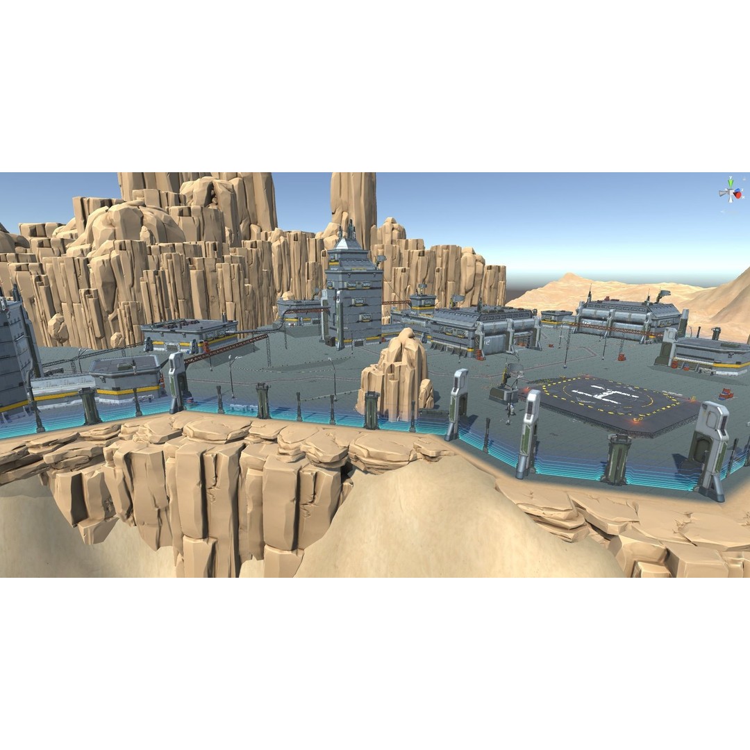 Modular Sci-Fi Hangars 3D Model – Low Poly Game Asset, FBX, PBR - View 83