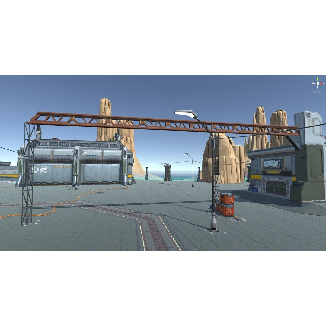 Modular Sci-Fi Hangars 3D Model – Low Poly Game Asset, FBX, PBR - View 84