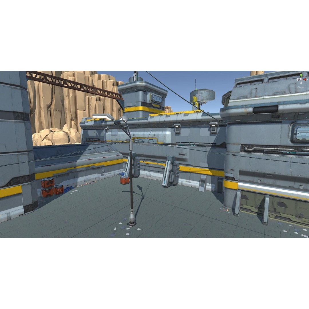 Modular Sci-Fi Hangars 3D Model – Low Poly Game Asset, FBX, PBR - View 85