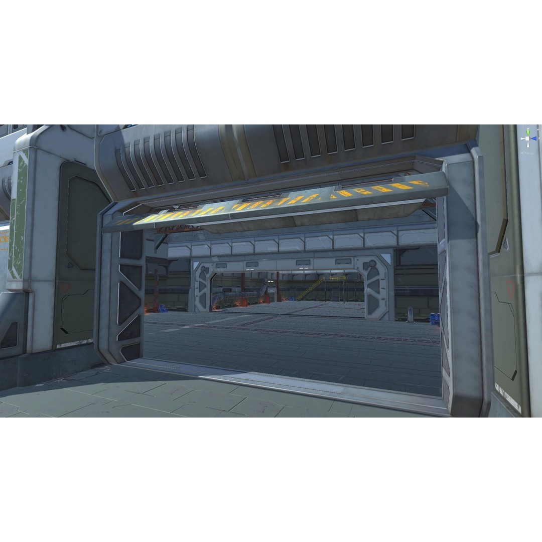 Modular Sci-Fi Hangars 3D Model – Low Poly Game Asset, FBX, PBR - View 86