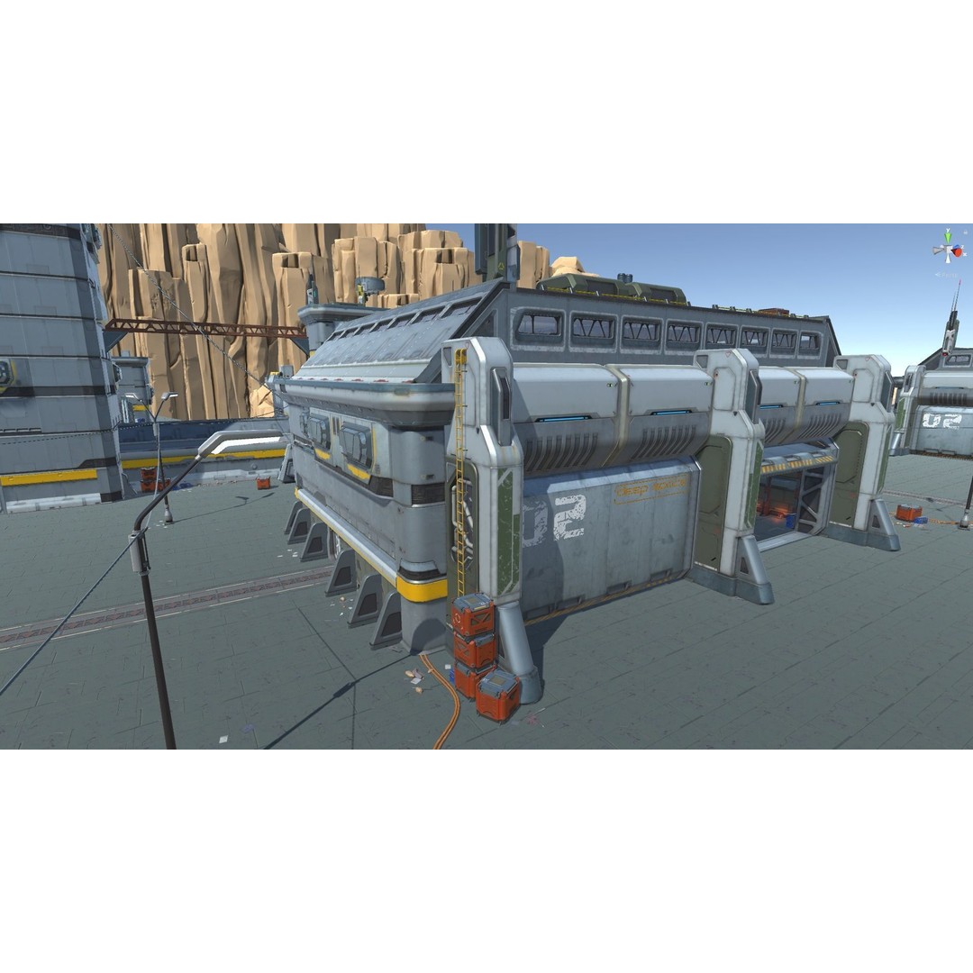Modular Sci-Fi Hangars 3D Model – Low Poly Game Asset, FBX, PBR - View 87