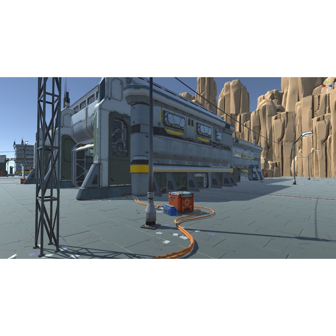Modular Sci-Fi Hangars 3D Model – Low Poly Game Asset, FBX, PBR - View 88