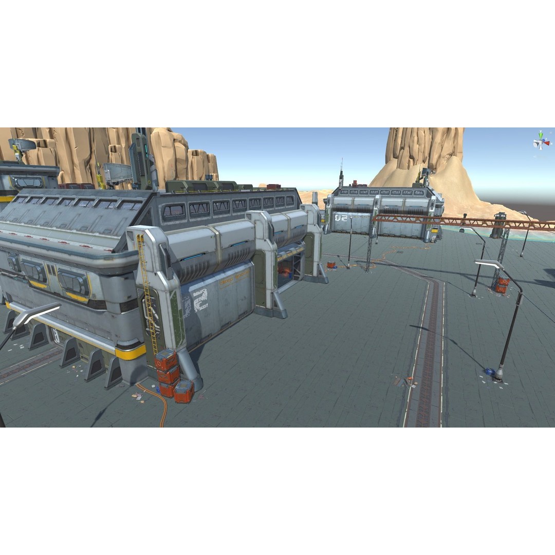 Modular Sci-Fi Hangars 3D Model – Low Poly Game Asset, FBX, PBR - View 89