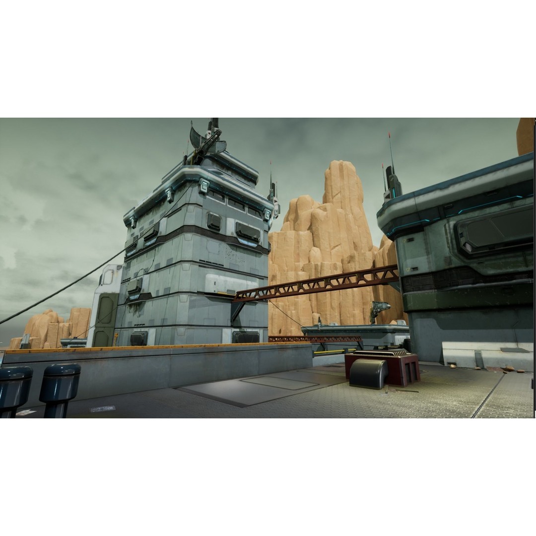 Modular Sci-Fi Hangars 3D Model – Low Poly Game Asset, FBX, PBR - View 9