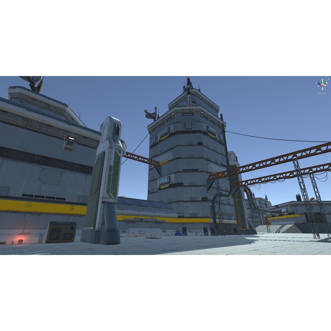 Modular Sci-Fi Hangars 3D Model – Low Poly Game Asset, FBX, PBR - View 95