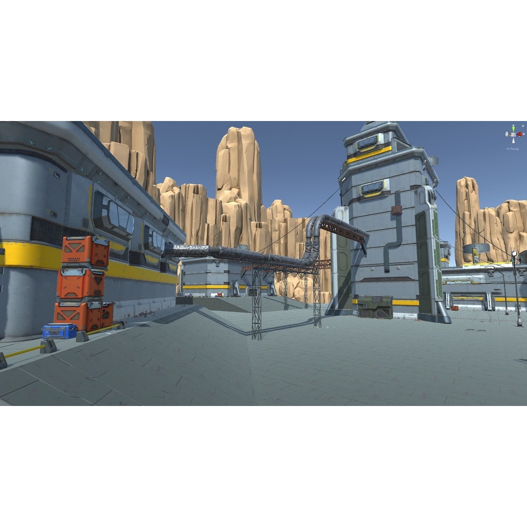 Modular Sci-Fi Hangars 3D Model – Low Poly Game Asset, FBX, PBR - View 96