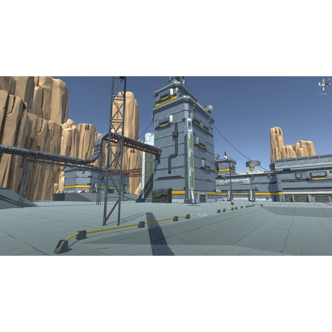 Modular Sci-Fi Hangars 3D Model – Low Poly Game Asset, FBX, PBR - View 97