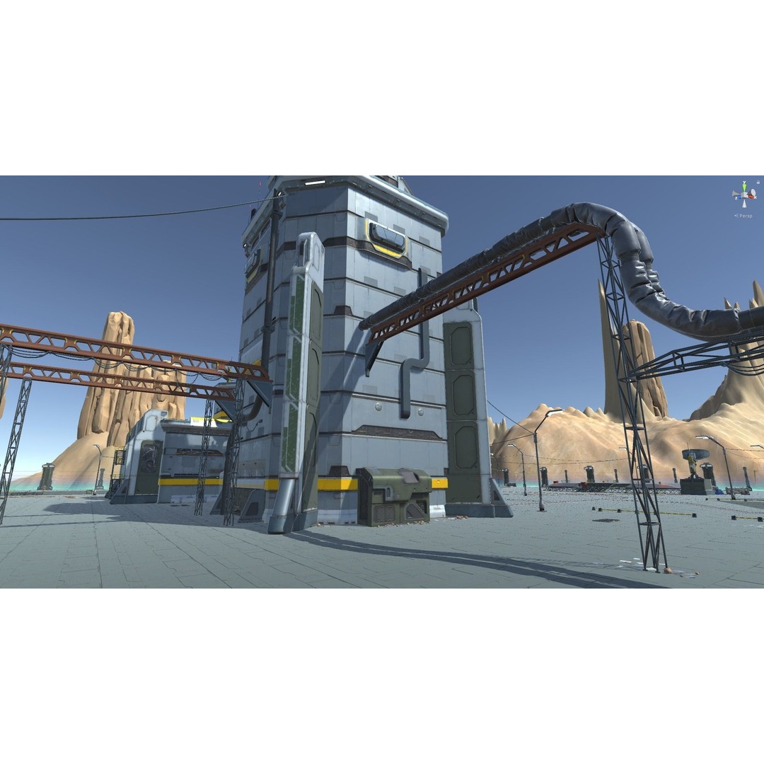 Modular Sci-Fi Hangars 3D Model – Low Poly Game Asset, FBX, PBR - View 98