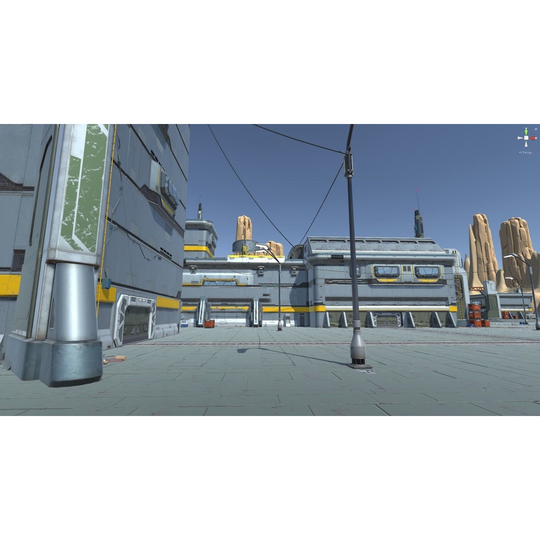 Modular Sci-Fi Hangars 3D Model – Low Poly Game Asset, FBX, PBR - View 99