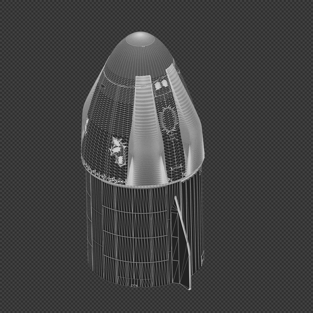 SpaceX Dragon 2 Cargo 3D Model – High-Detail Spacecraft, Blender, FBX - View 14