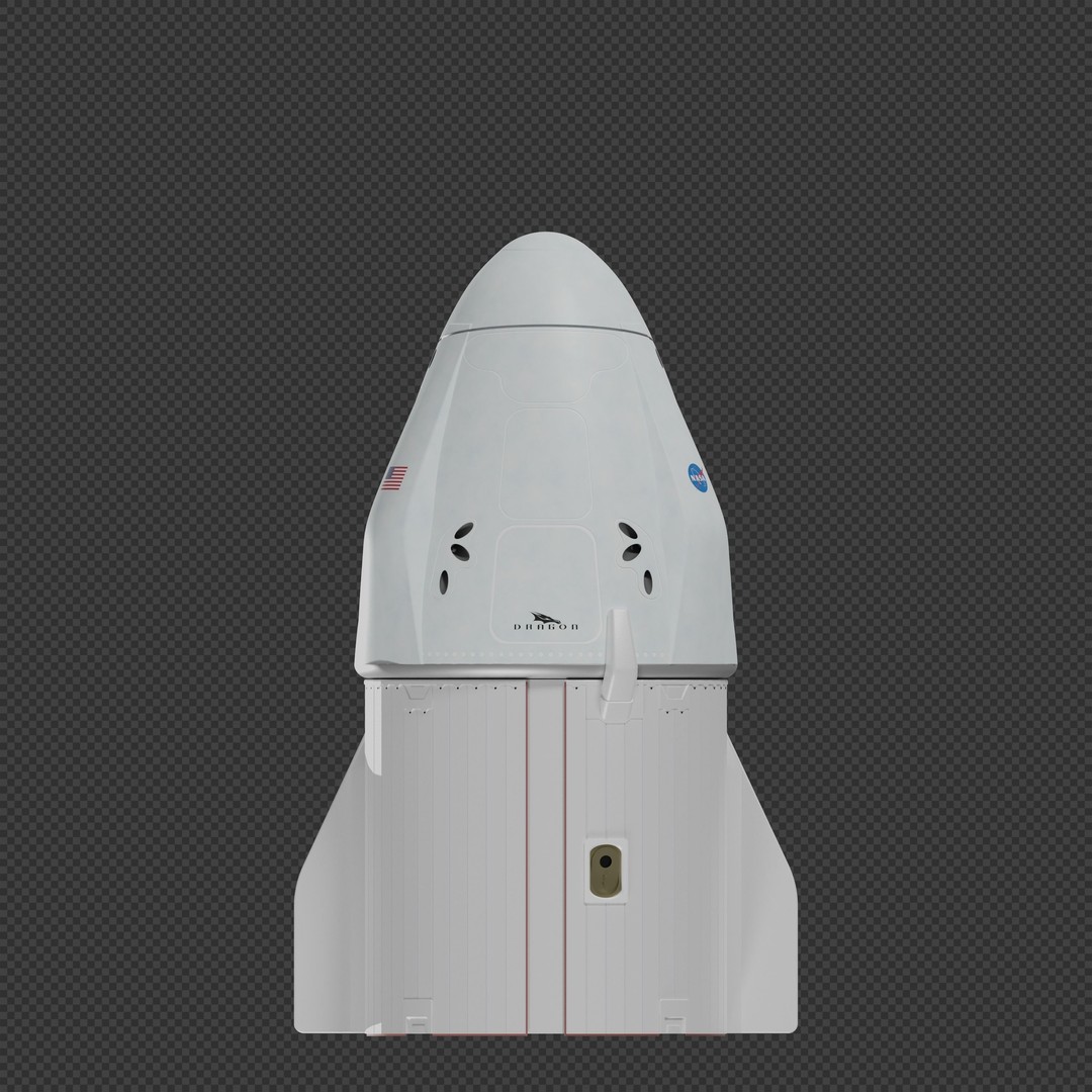 SpaceX Dragon 2 Cargo 3D Model – High-Detail Spacecraft, Blender, FBX - View 3