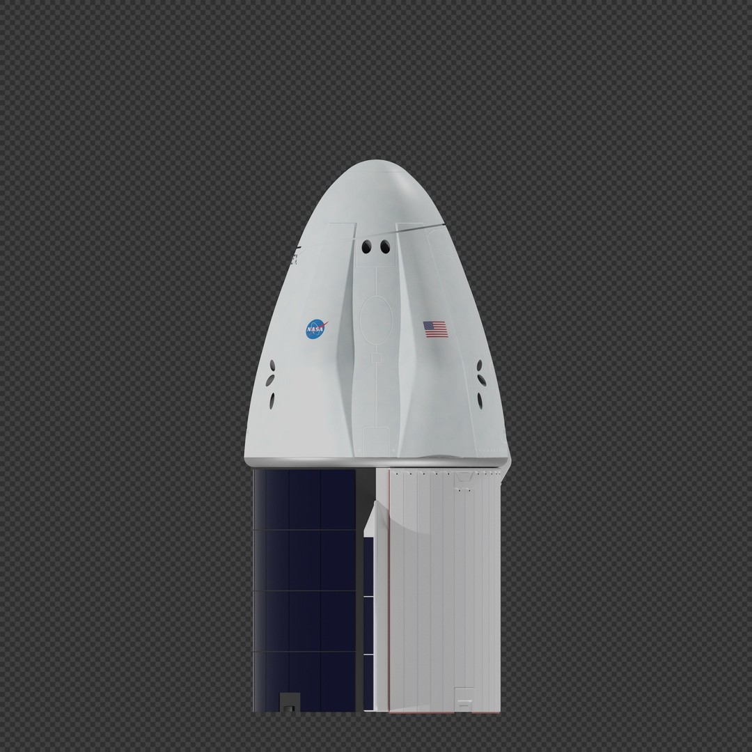 SpaceX Dragon 2 Cargo 3D Model – High-Detail Spacecraft, Blender, FBX - View 4