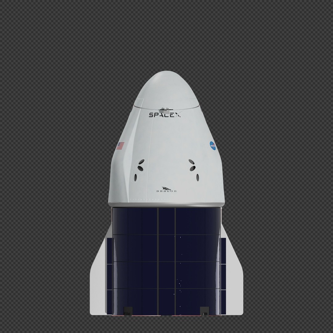 SpaceX Dragon 2 Cargo 3D Model – High-Detail Spacecraft, Blender, FBX - View 5