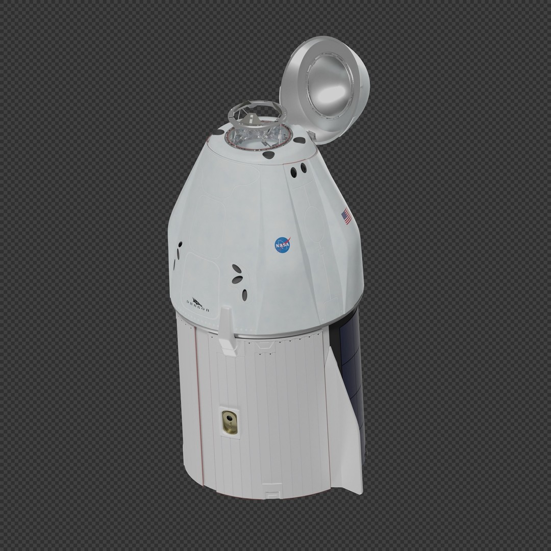 SpaceX Dragon 2 Cargo 3D Model – High-Detail Spacecraft, Blender, FBX - View 7